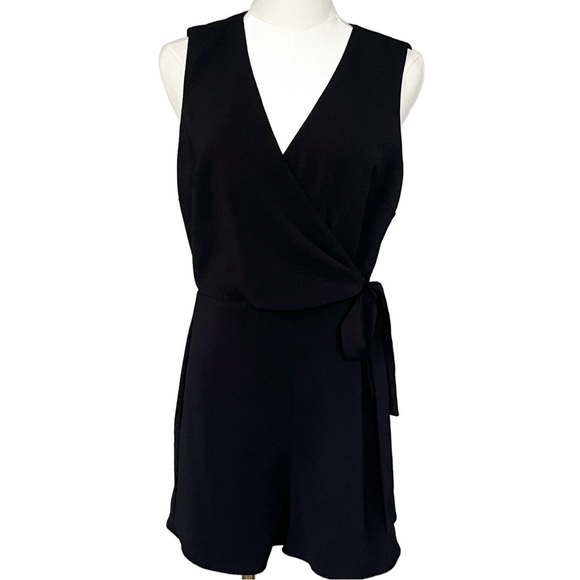 Lavender Brown Pants - Lavender Brown Black Wrap Jumpsuit Size M